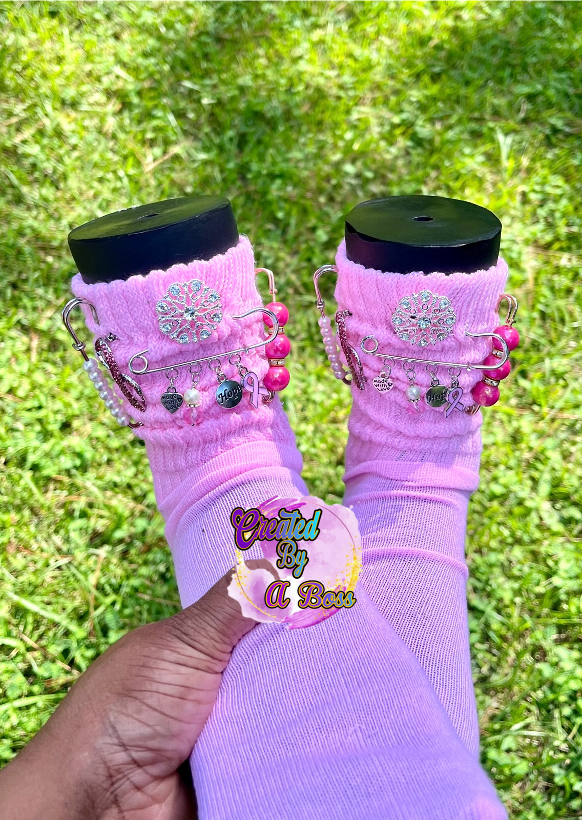 Breast cancer Charms socks