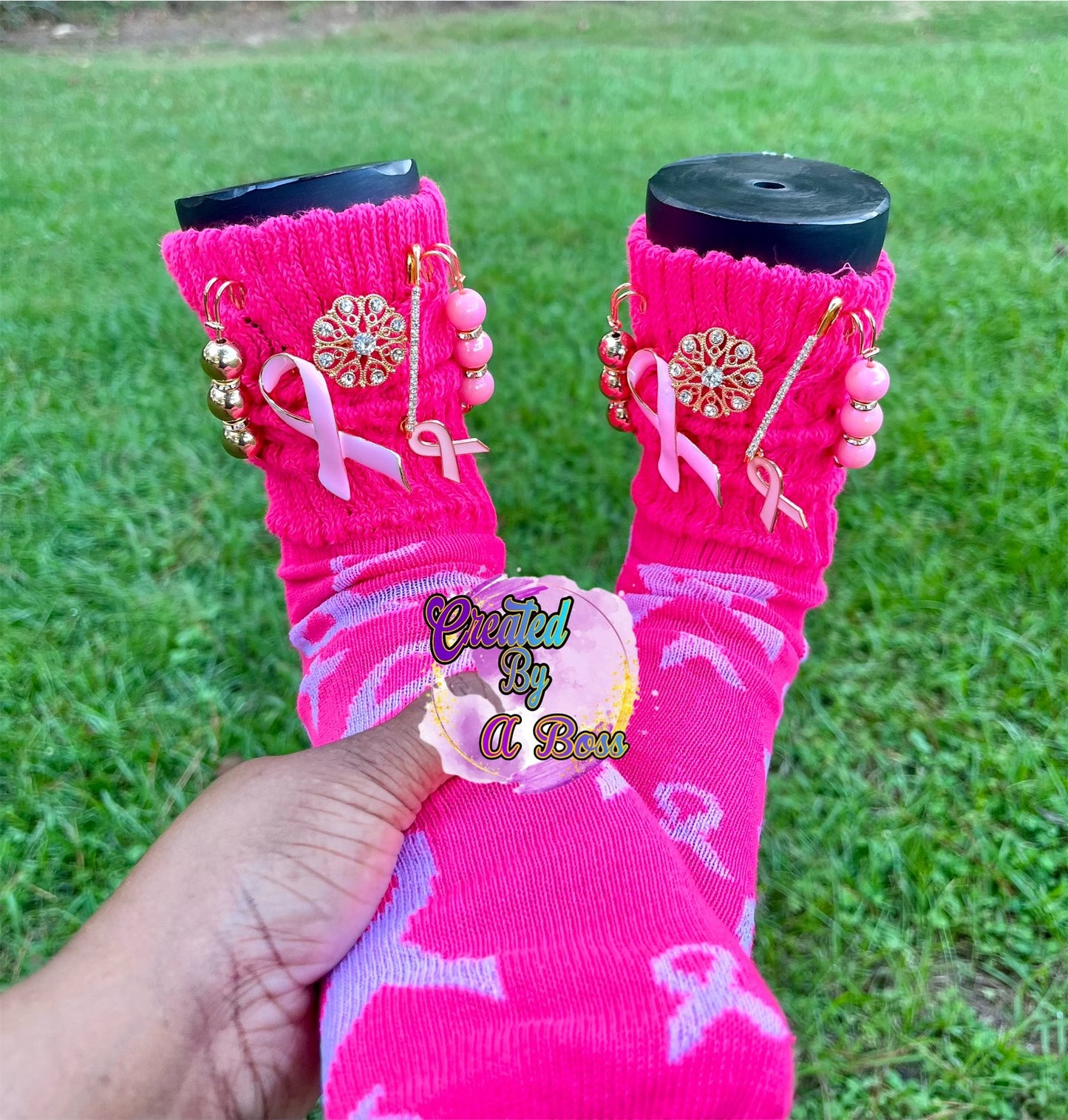 Breast cancer Charms socks